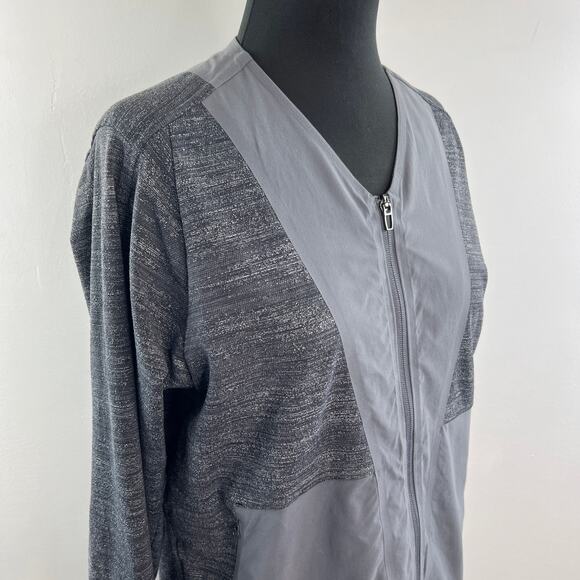 Lululemon Lab Heather Gray Varsa Jacket V-Neck Two-Way Full Zip Size Medium M - Picture 7 of 10
